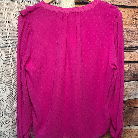LOFT Fuchsia Ruffled Blouse - Picture 3 of 13